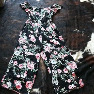 Cropped Flower Jumpsuit